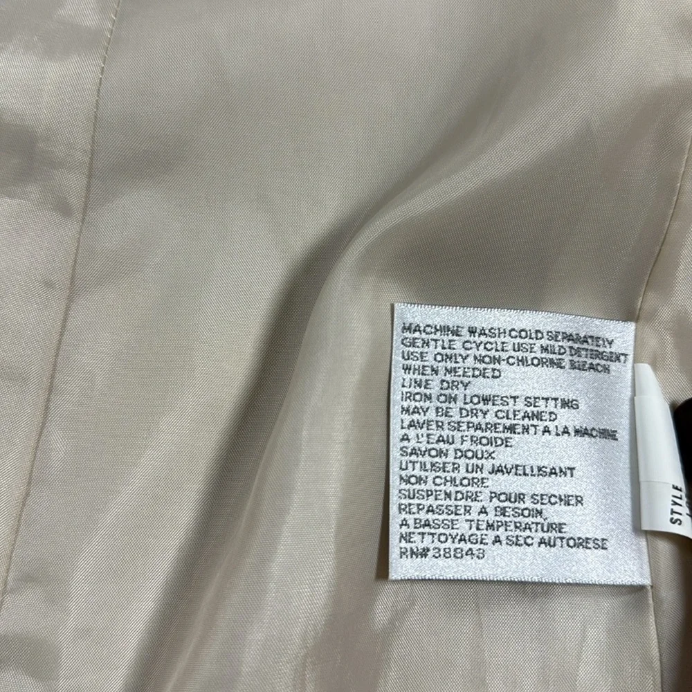 Via‎ Spiga Beige Snake Trim Double Breasted Belted Trench Coat Preppy Size S